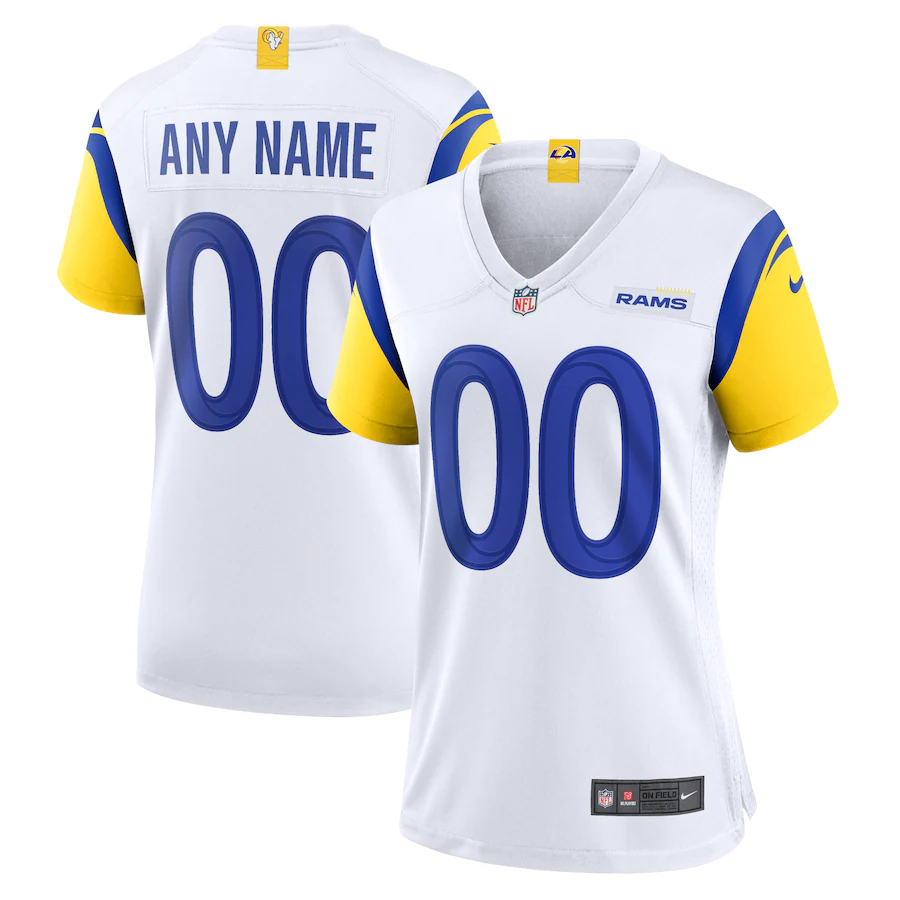 Custom Los Angeles Rams White Game Jersey