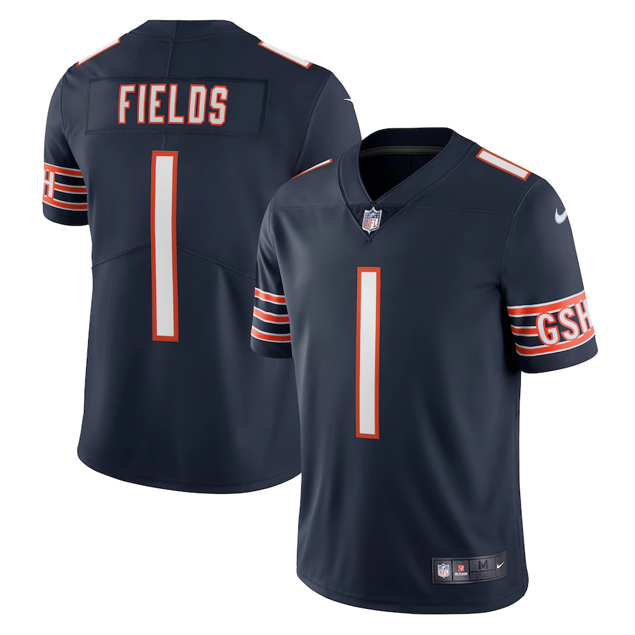 Chicago Bears Justin Fields Navy Vapor Limited Jersey