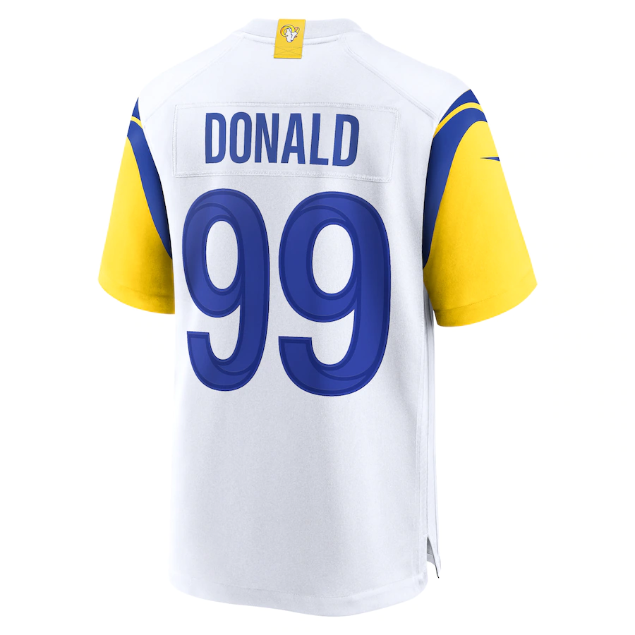 Men's Los Angeles Rams Aaron Donald White Game Player Jersey