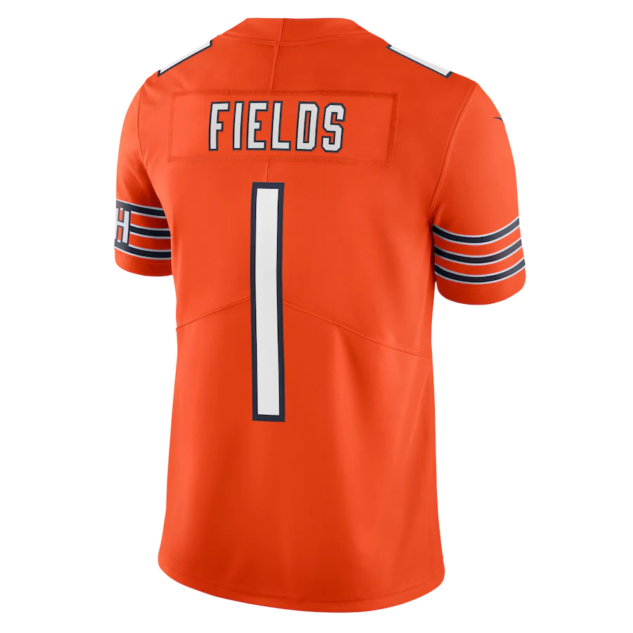 Chicago Bears Justin Fields Orange Vapor Limited Jersey