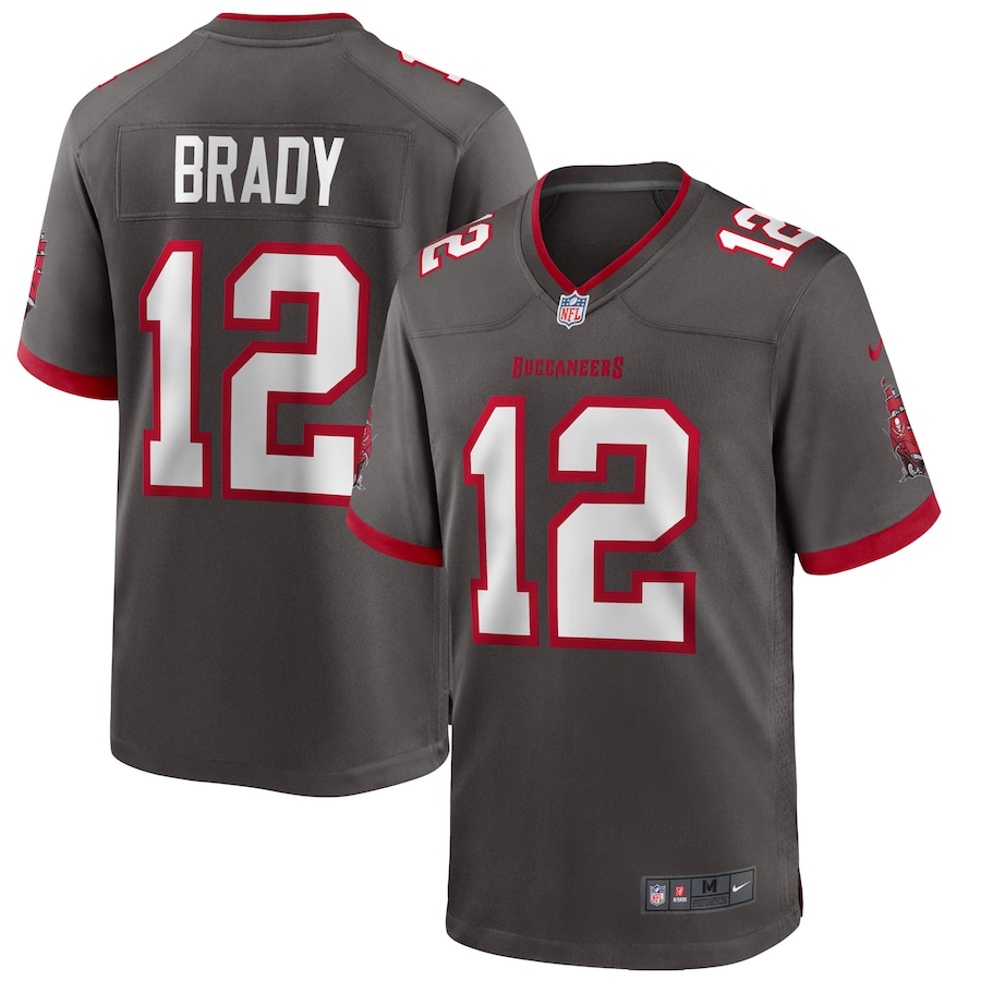 Men's Tampa Bay Buccaneers Tom Brady Pewter Alternate Game Jersey