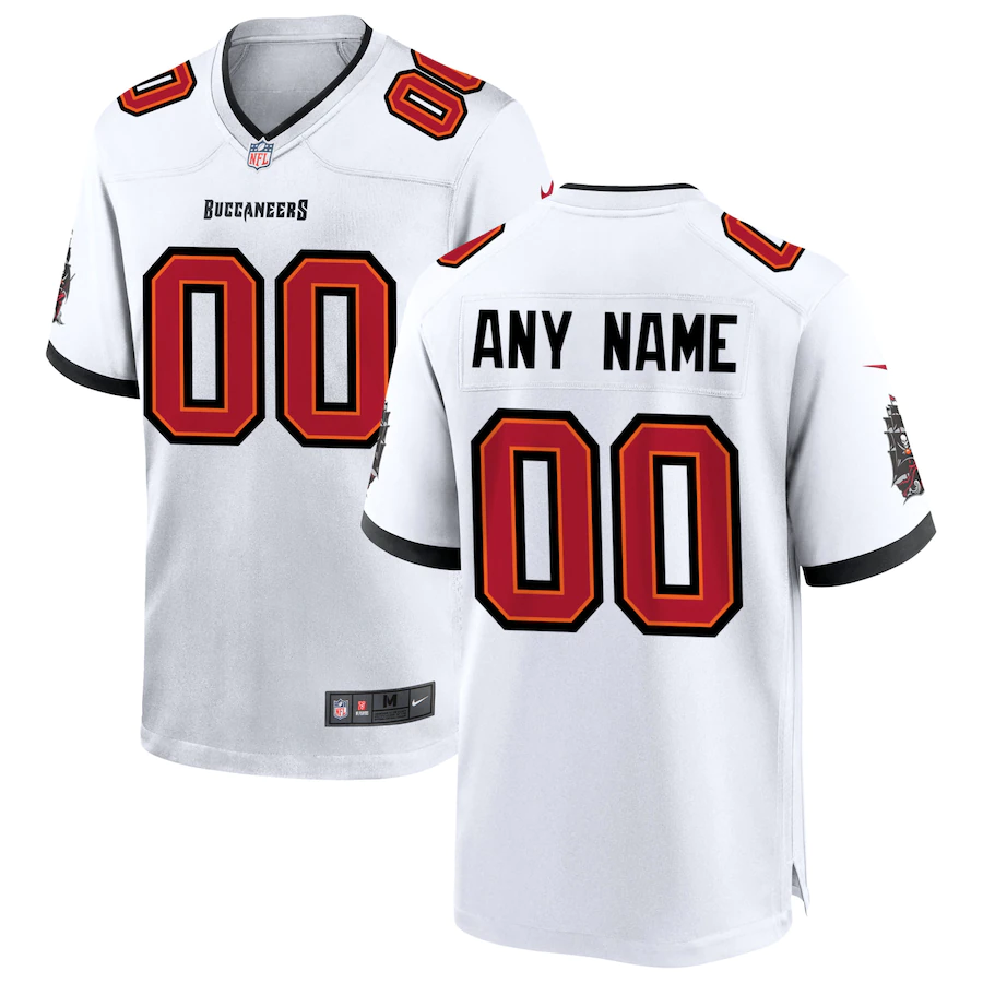Custom Tampa Bay Buccaneers White Game Jersey