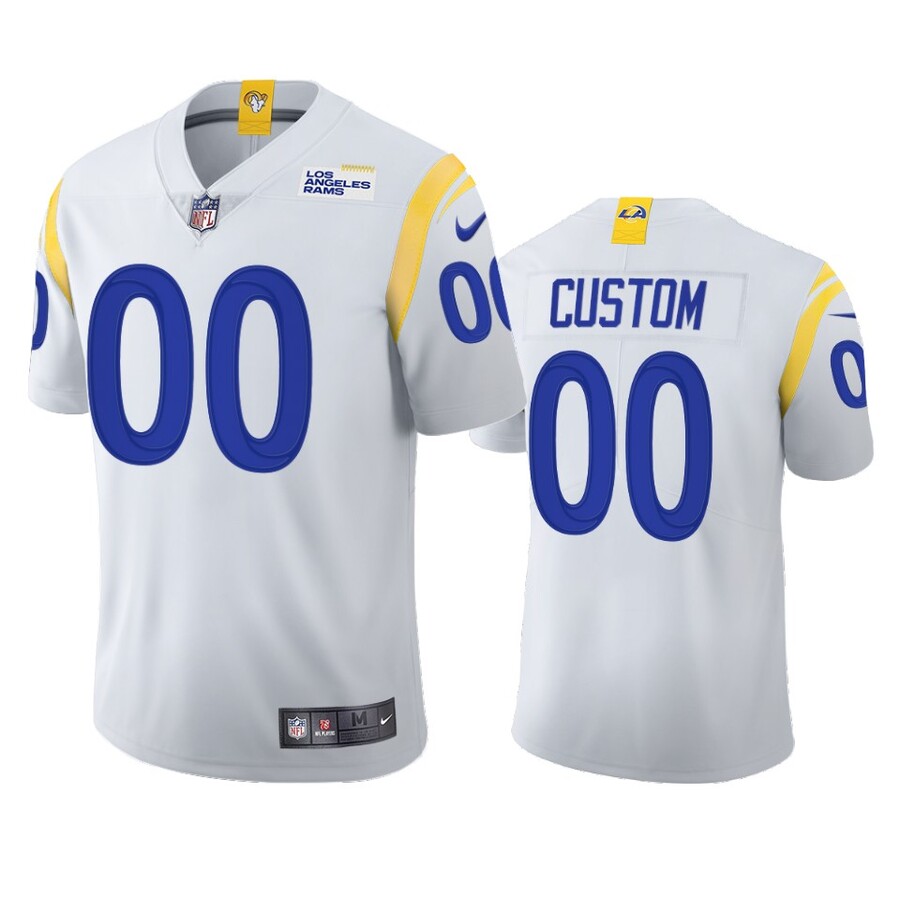 Custom Los Angeles Rams White Vapor Limited Jersey