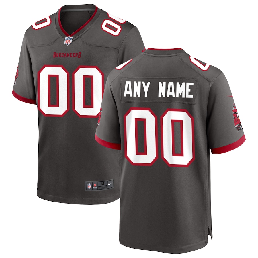 Custom Tampa Bay Buccaneers Pewter Alternate Game Jersey