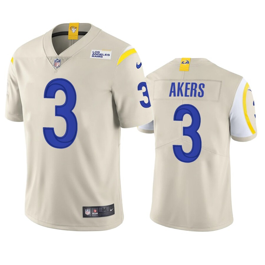 Los Angeles Rams Cam Akers Bone Vapor Limited Jersey
