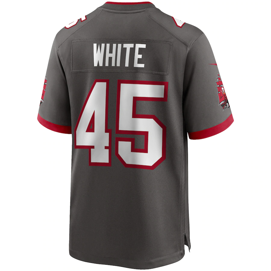 Men's Tampa Bay Buccaneers Devin White Pewter Game Jersey