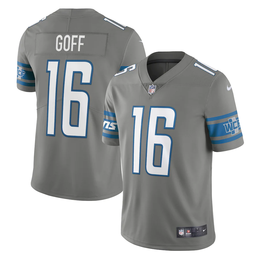 Detroit Lions Jared Goff Steel Alternate Vapor Limited Jersey