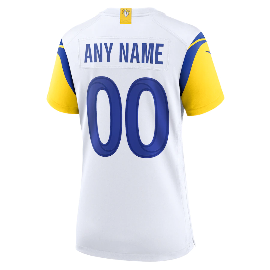 Custom Los Angeles Rams White Game Jersey