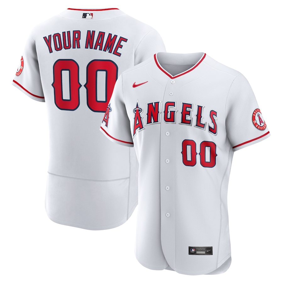 Custom Men's Los Angeles Angels White Home Authentic Jersey