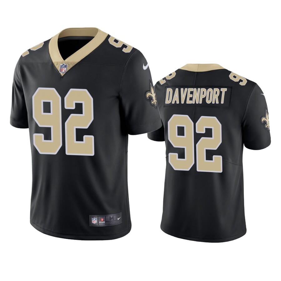 Men's New Orleans Saints Marcus Davenport Black Vapor Limited Jersey