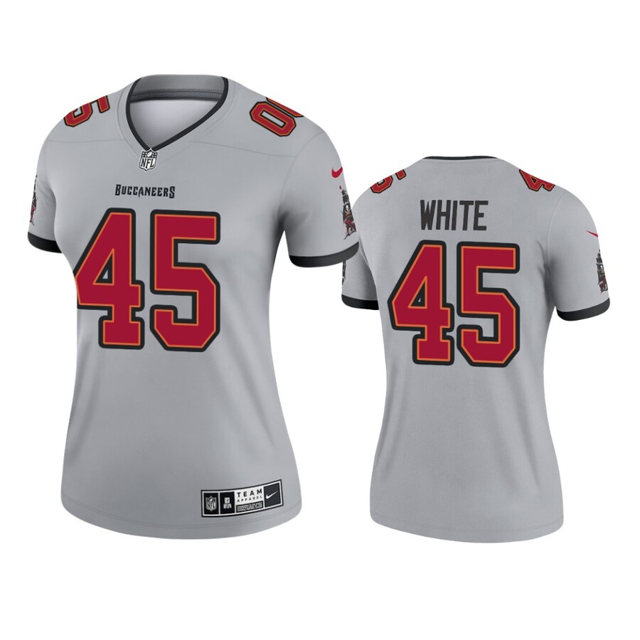 Women's Tampa Bay Buccaneers Devin White Gray Inverted Legend Jersey