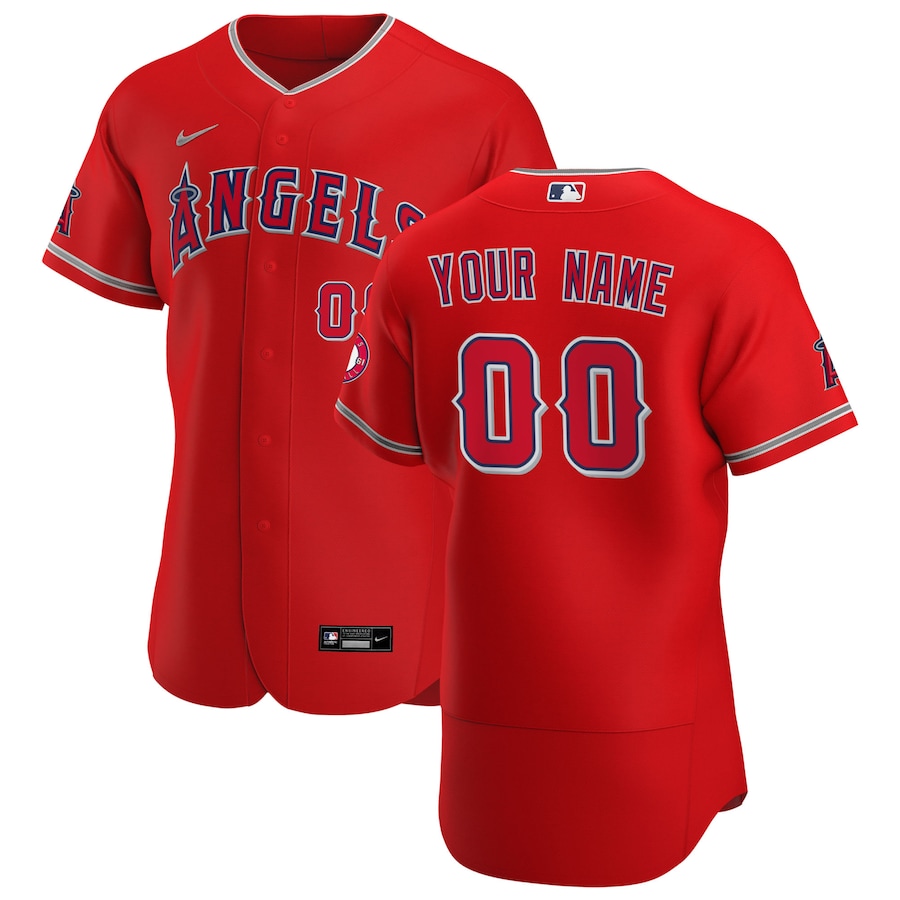 Custom Men's Los Angeles Angels Scarlet Alternate Authentic Jersey