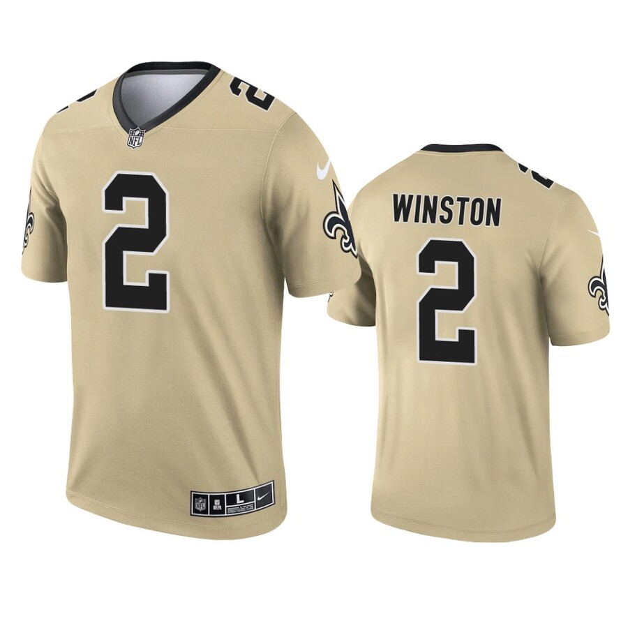 Men's New Orleans Saints Jameis Winston Gold Inverted Legend Jersey