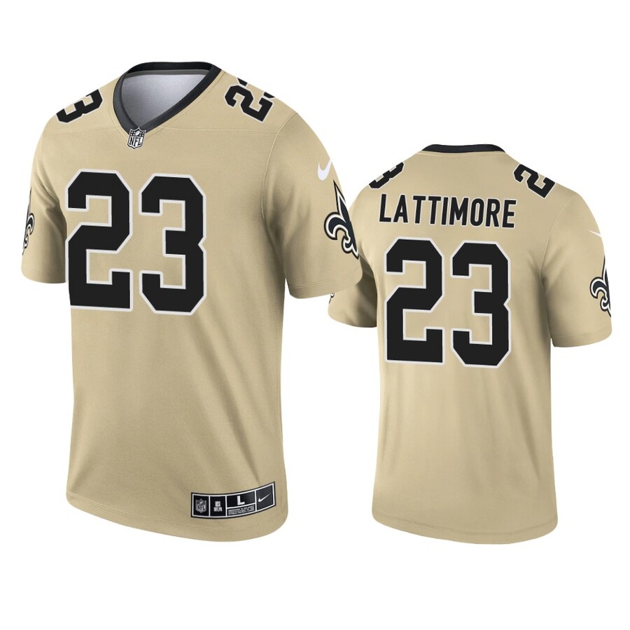 Men's New Orleans Saints Marshon Lattimore Gold Inverted Legend Jersey