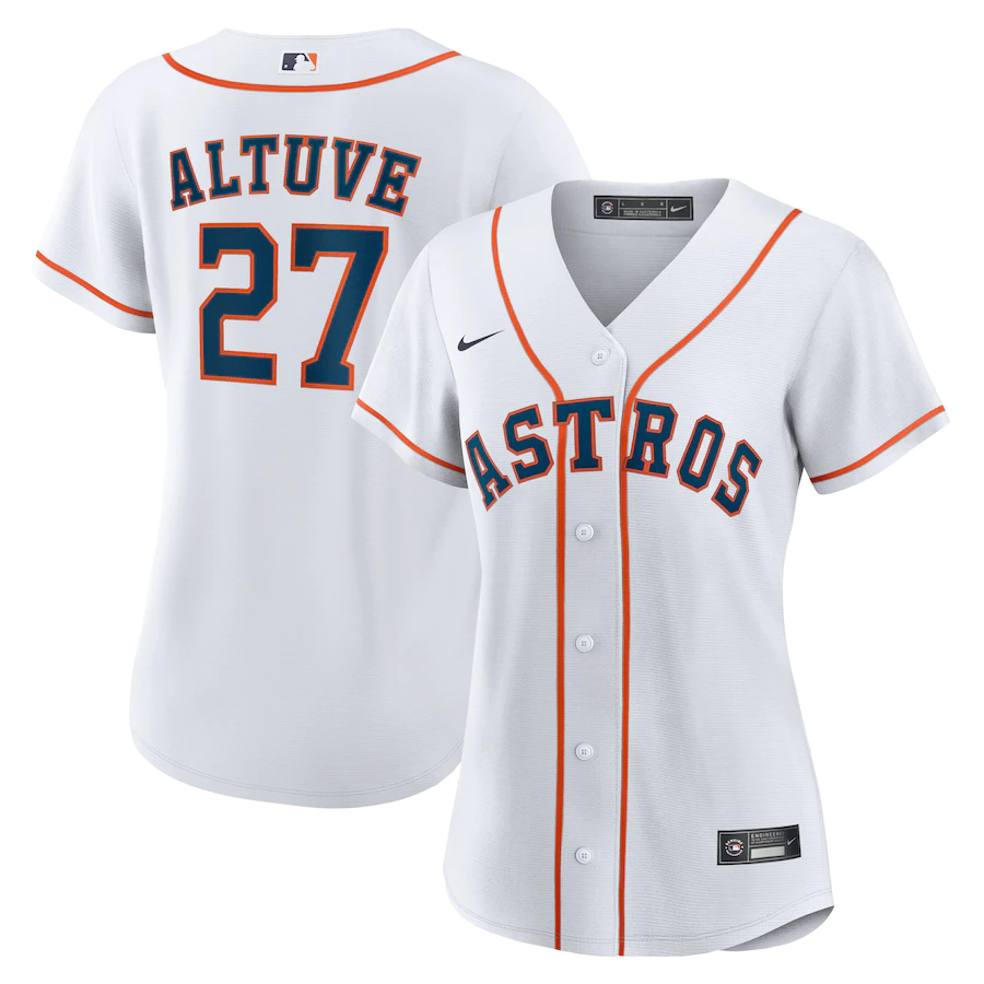 Women's Houston Astros Jose Altuve White Home Replica Player Jersey