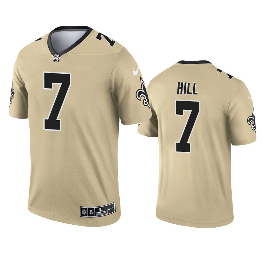 Men's New Orleans Saints Taysom Hill Gold Inverted Legend Jersey