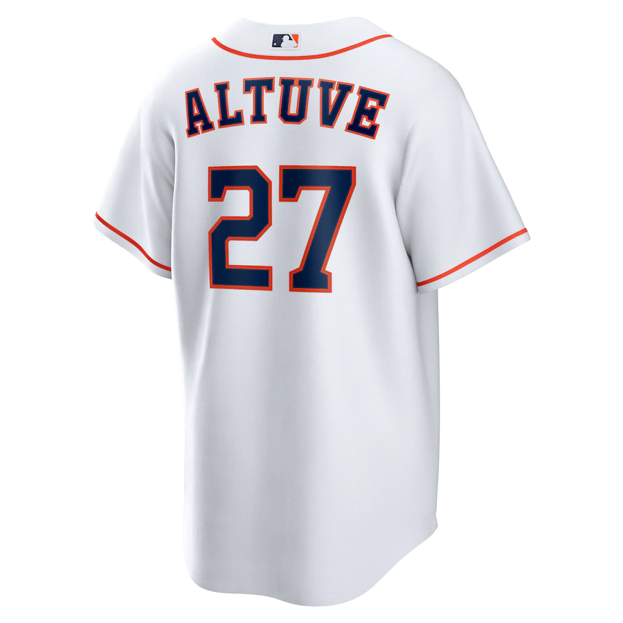 Men's Houston Astros Jose Altuve White Home Replica Player Name Jersey
