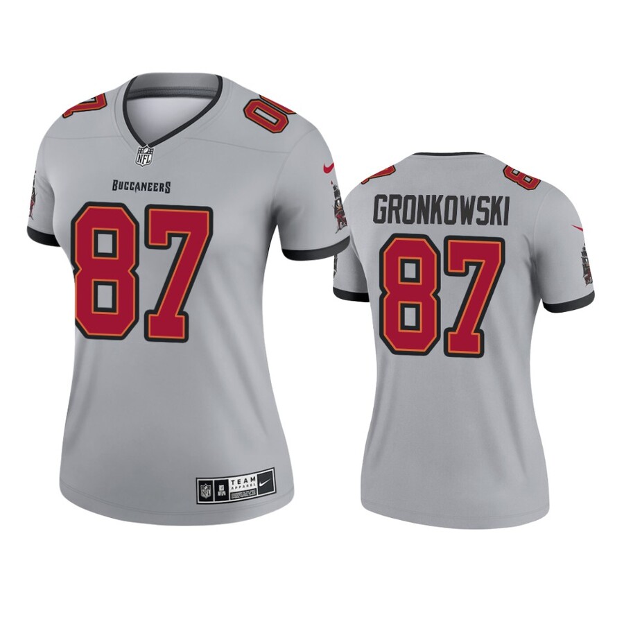 Women's Tampa Bay Buccaneers Rob Gronkowski Gray Inverted Legend Jersey