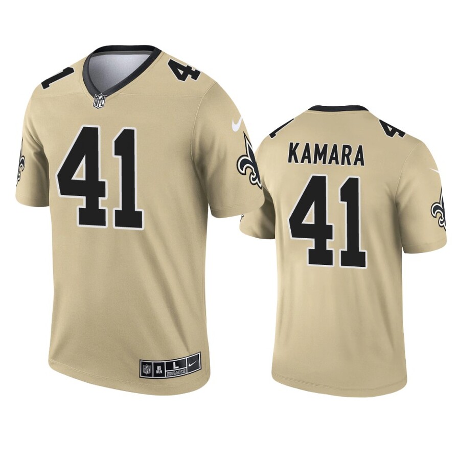 Men's New Orleans Saints Alvin Kamara Gold Inverted Legend Jersey