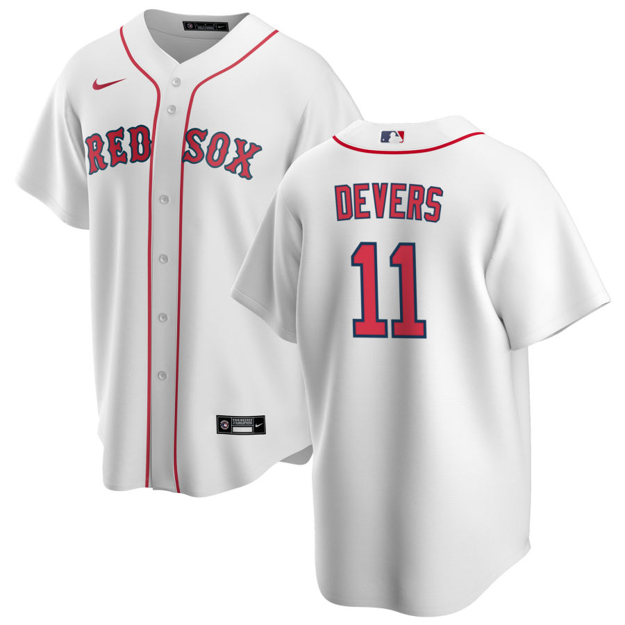 Men's Boston Red Sox Rafael Devers White Home Replica Player Name Jersey