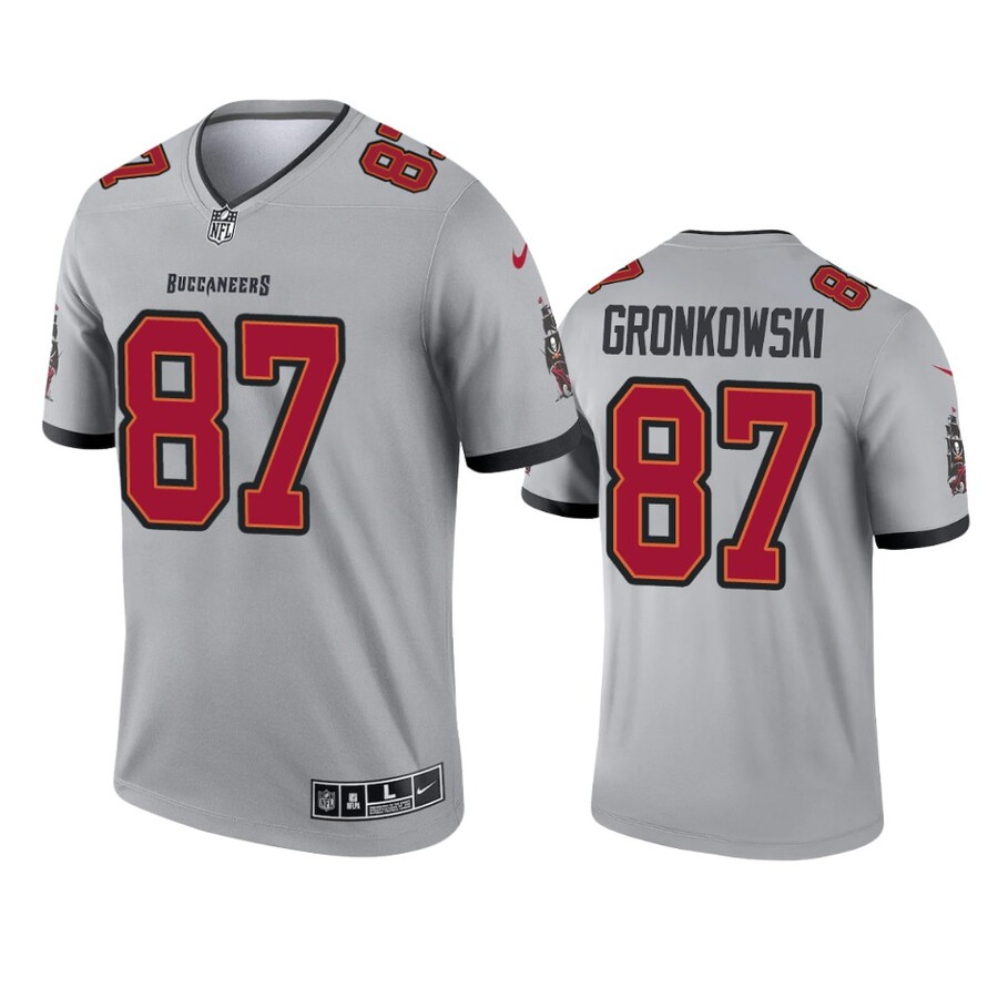 Men's Tampa Bay Buccaneers Rob Gronkowski Gray Inverted Legend Jersey