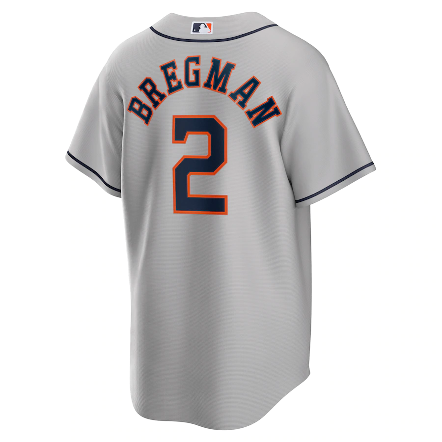 Men's Houston Astros Alex Bregman Gray Road Replica Player Name Jersey