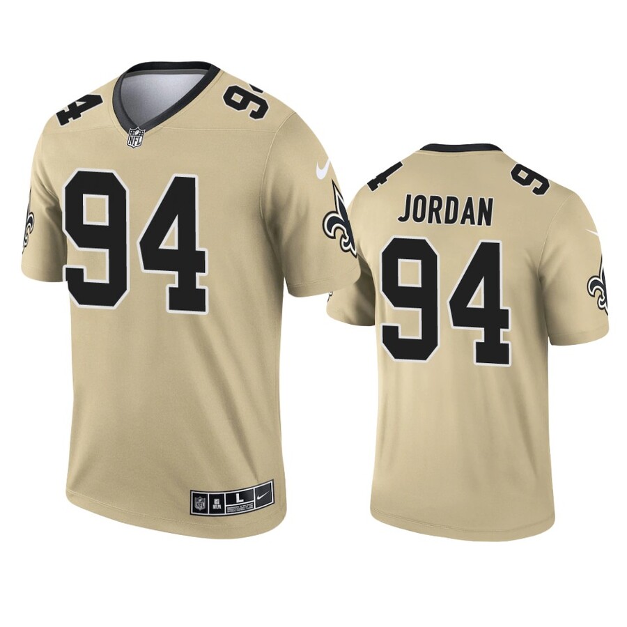 Men's New Orleans Saints Cameron Jordan Gold Inverted Legend Jersey