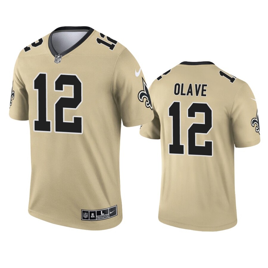 Men's New Orleans Saints Chris Olave Gold Inverted Legend Jersey