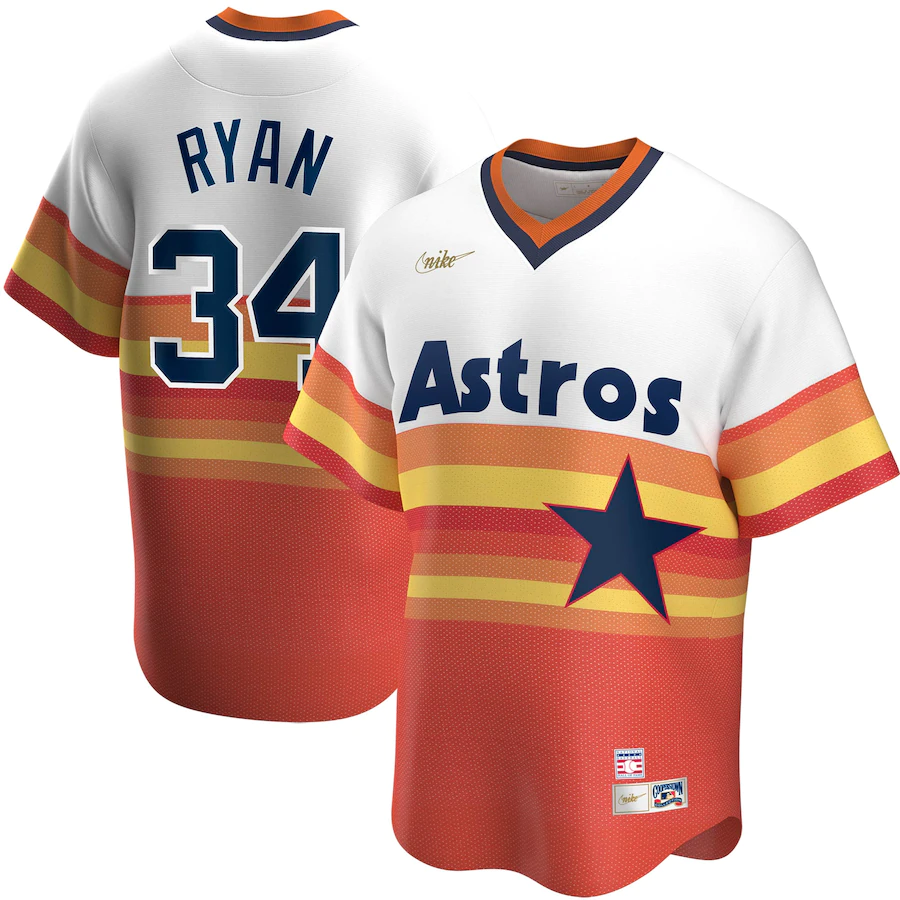 Men's Houston Astros Nolan Ryan White Home Cooperstown Collection Player Jersey