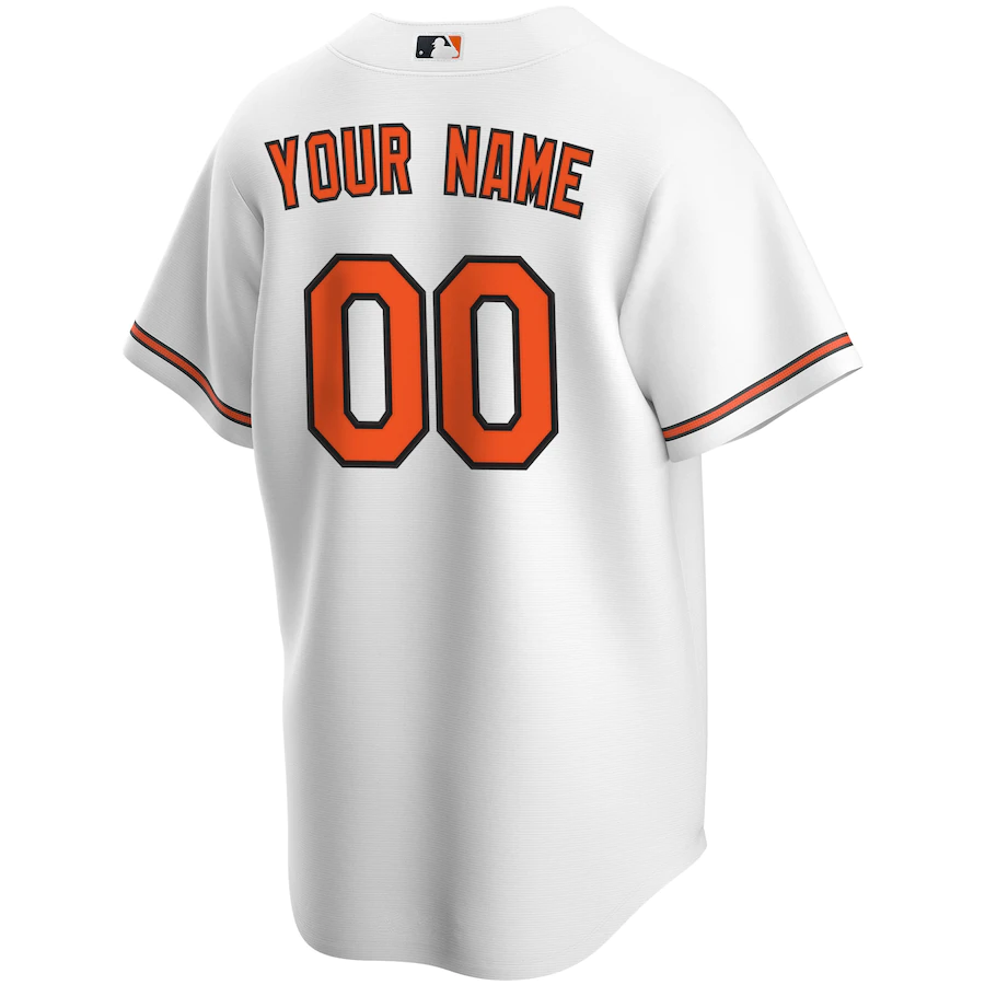 Men's Baltimore Orioles White Home Replica Custom Jersey