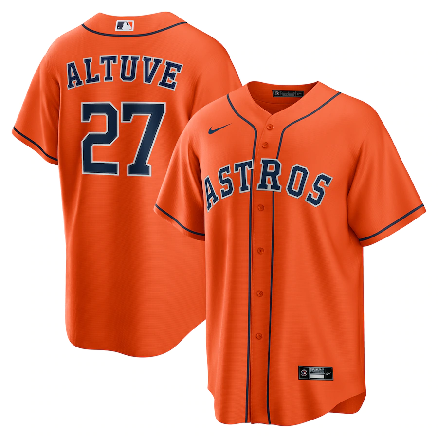 Men's Houston Astros Jose Altuve Orange Alternate Replica Player Name Jersey