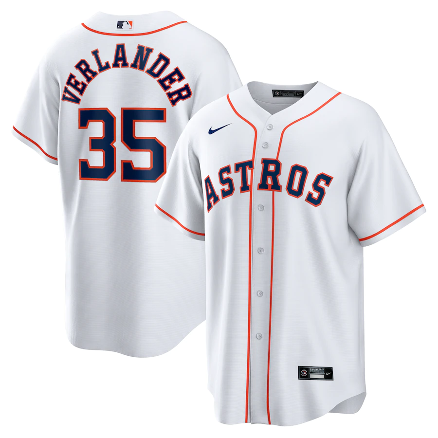Men's Houston Astros Justin Verlander White Home Replica Player Jersey