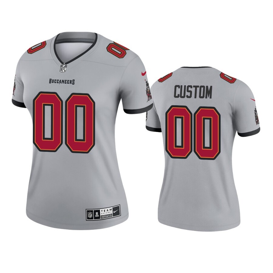 Custom Women's Tampa Bay Buccaneers Gray Inverted Legend Jersey