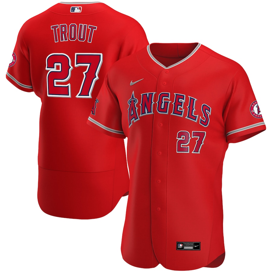 Men's Los Angeles Angels Mike Trout Red Alternate Authentic Player Jersey