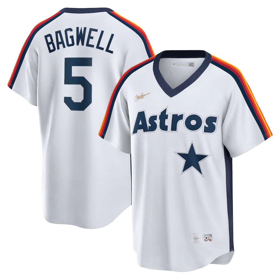 Men's Houston Astros Jeff Bagwell White Home Cooperstown Collection Logo Player Jersey
