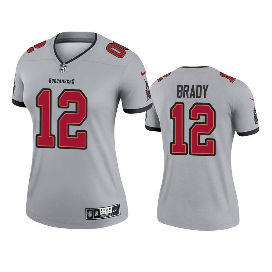 Women's Tampa Bay Buccaneers Tom Brady Gray Inverted Legend Jersey