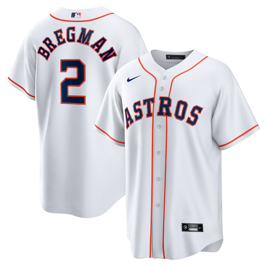 Men's Houston Astros Alex Bregman White Home Replica Player Jersey