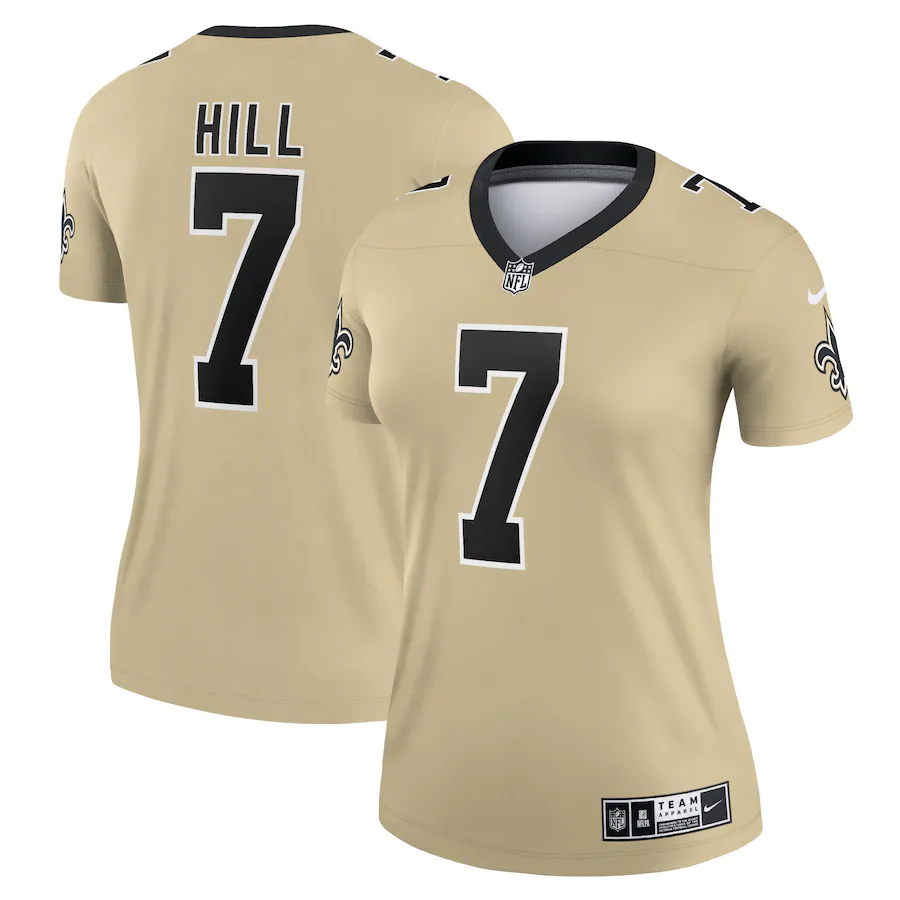 Women's New Orleans Saints Taysom Hill Gold Inverted Legend Jersey