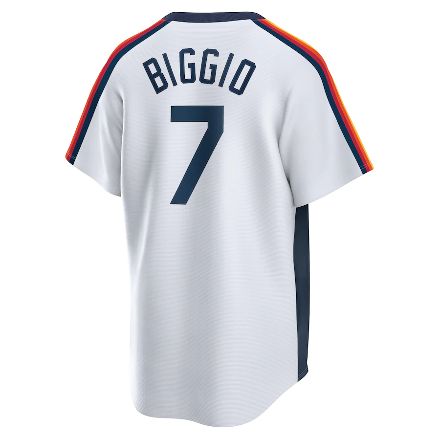 Men's Houston Astros Craig Biggio White Home Cooperstown Collection Logo Player Jersey