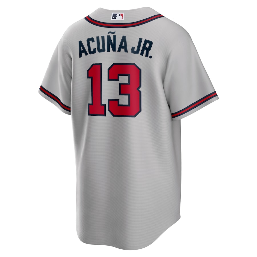 Men's Atlanta Braves Ronald Acuna Jr. Gray Road Replica Player Name Jersey