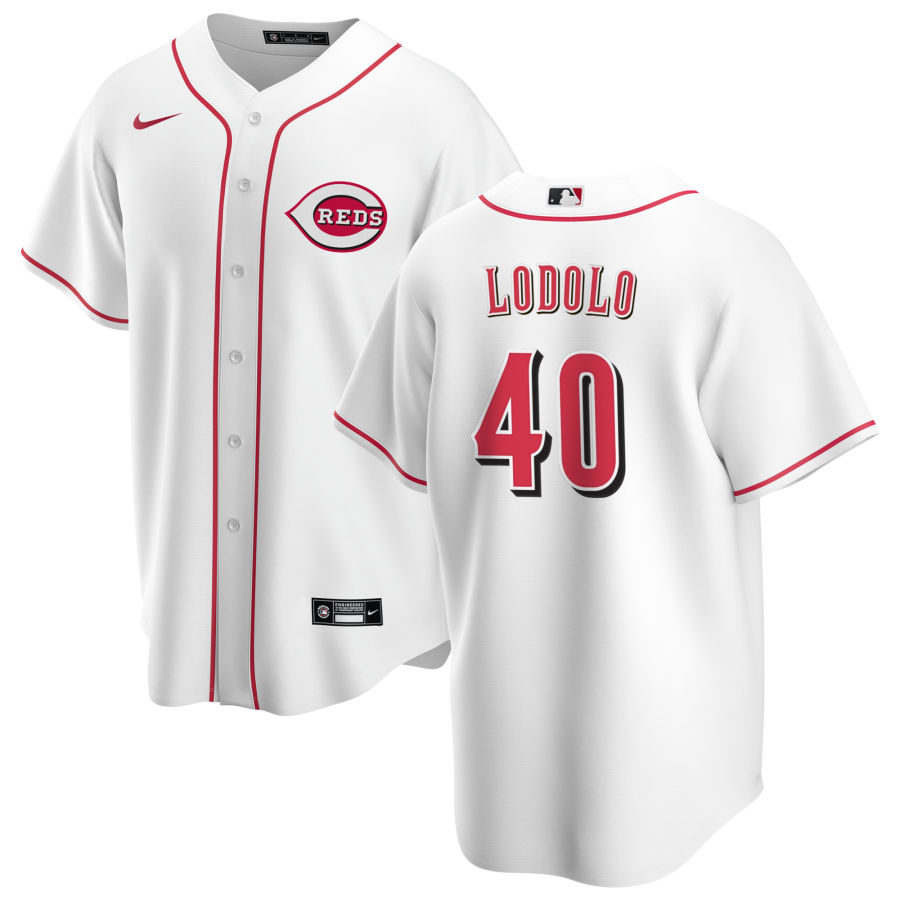 Men's Cincinnati Reds Nick Lodolo White Home Player Name Jersey