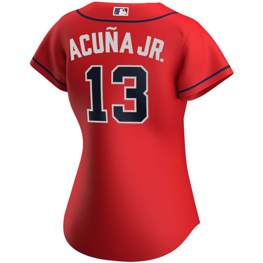 Women's Atlanta Braves Ronald Acuna Jr. Red Alternate Replica Player Jersey