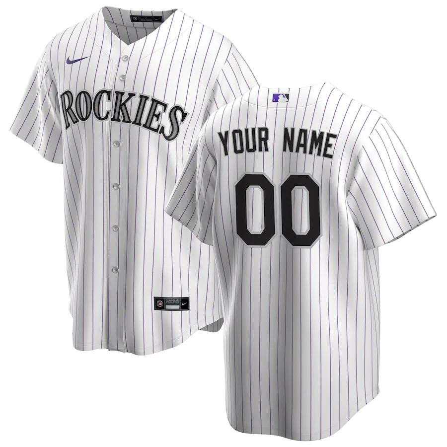 Custom Men's Colorado Rockies White Home Jersey
