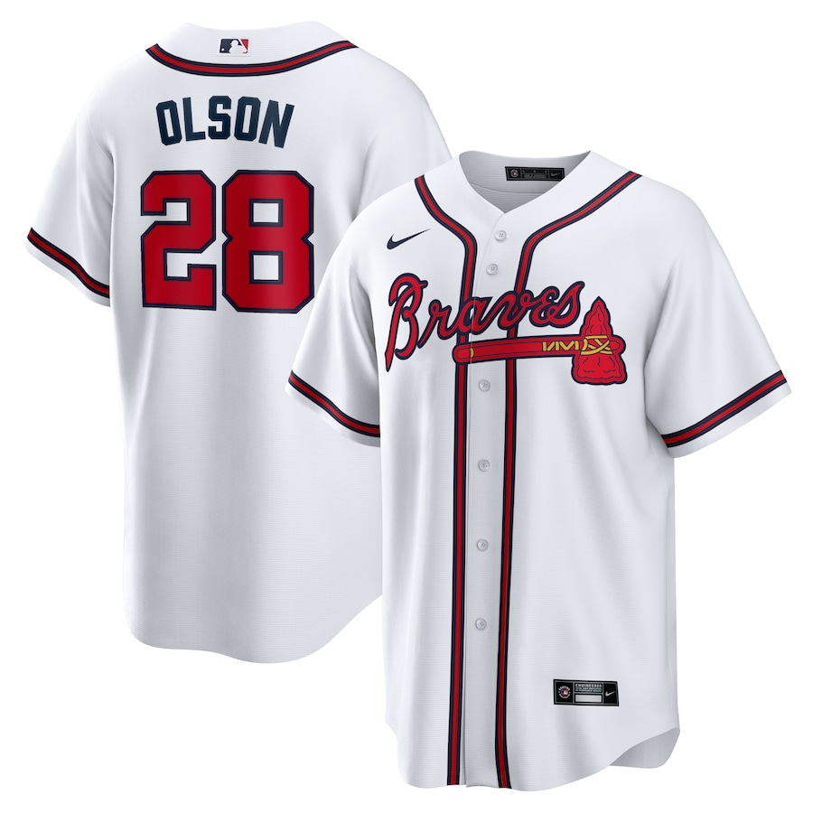 Men's Atlanta Braves Matt Olson White Home Replica Player Jersey