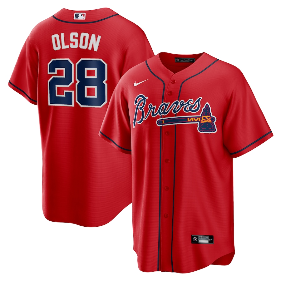 Men's Atlanta Braves Matt Olson Red Alternate Replica Player Jersey