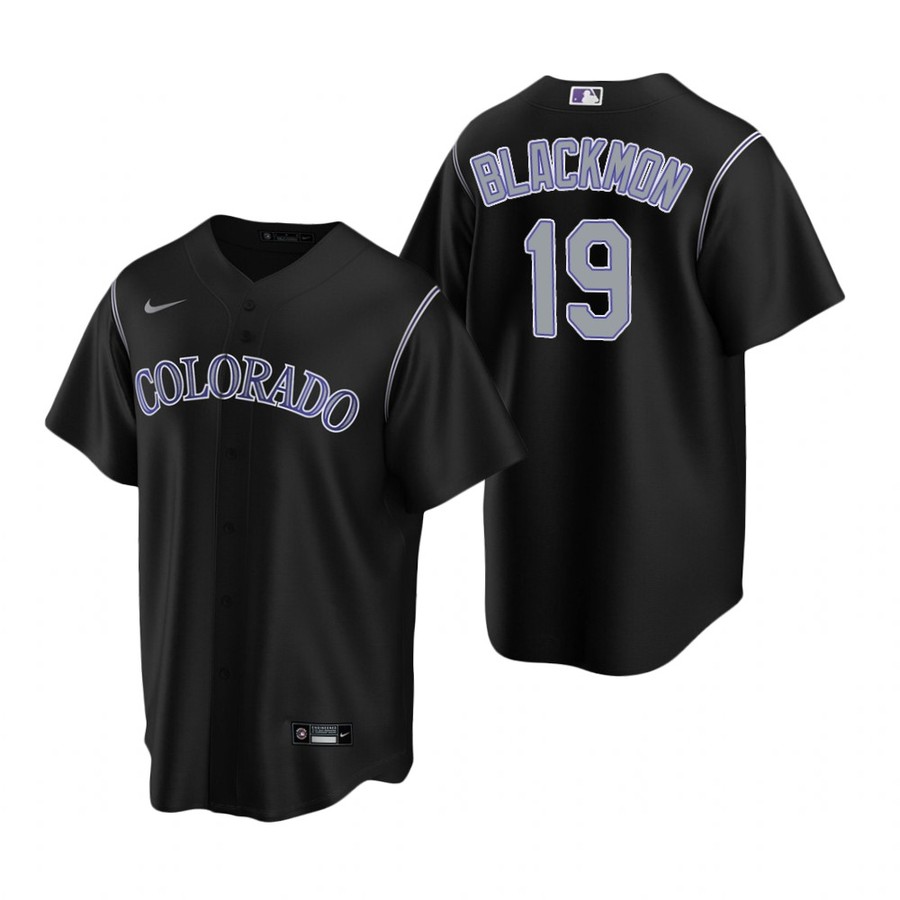 Men's Colorado Rockies Charlie Blackmon Black Alternate Player Name Jersey