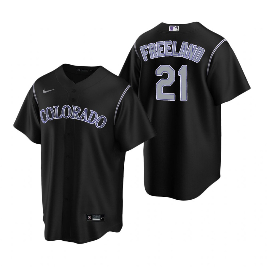 Men's Colorado Rockies Kyle Freeland Black Player Name Jersey