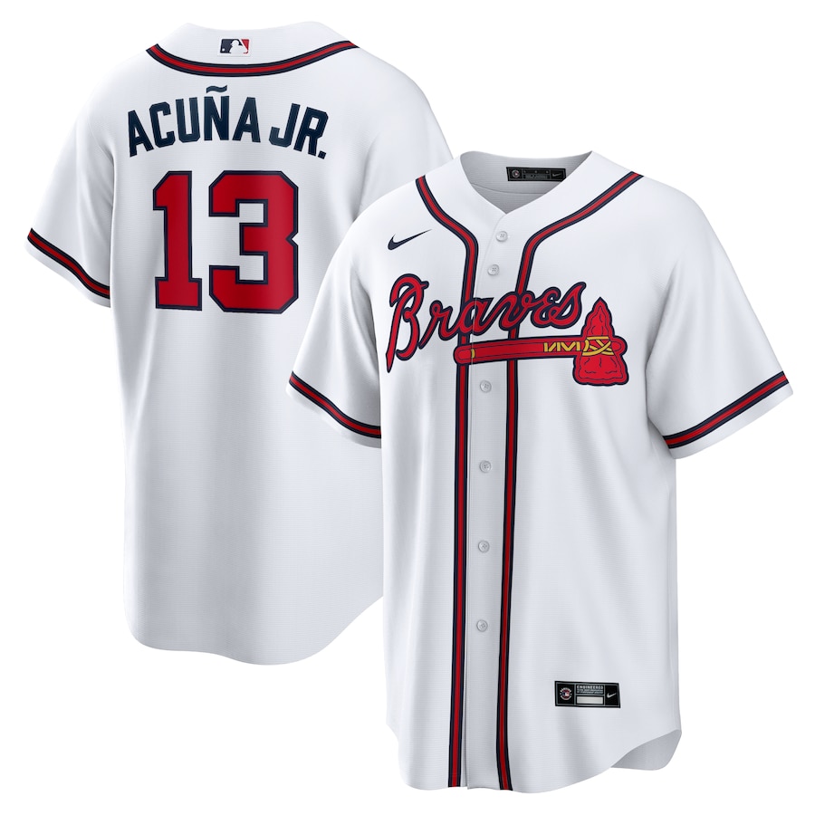 Men's Atlanta Braves Ronald Acuna Jr. White Home Game Jersey