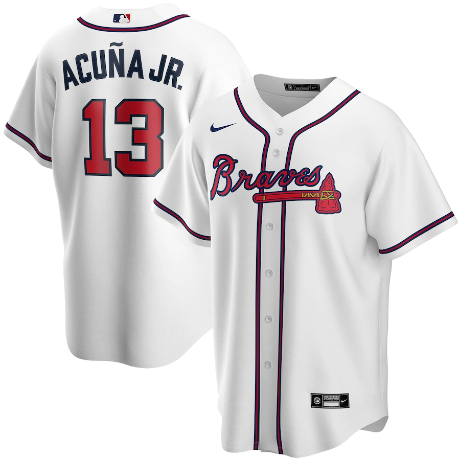 Youth Atlanta Braves Ronald Acuña Jr. White Home Replica Player Jersey
