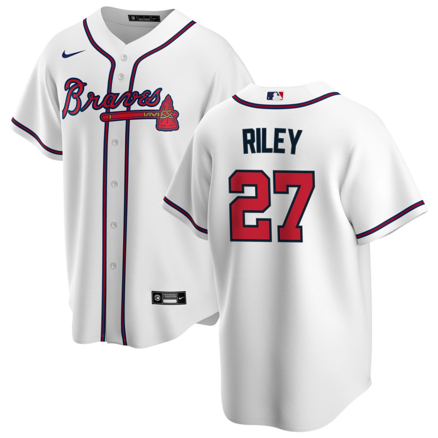 Men's Atlanta Braves Austin Riley White Home Game Jersey